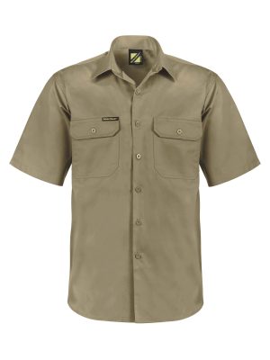 LIGHTWEIGHT SHORT SLEEVE VENTED COTTON DRILL SHIRT