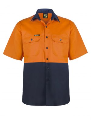 COTTON S/S SHIRT W MESH INSERT