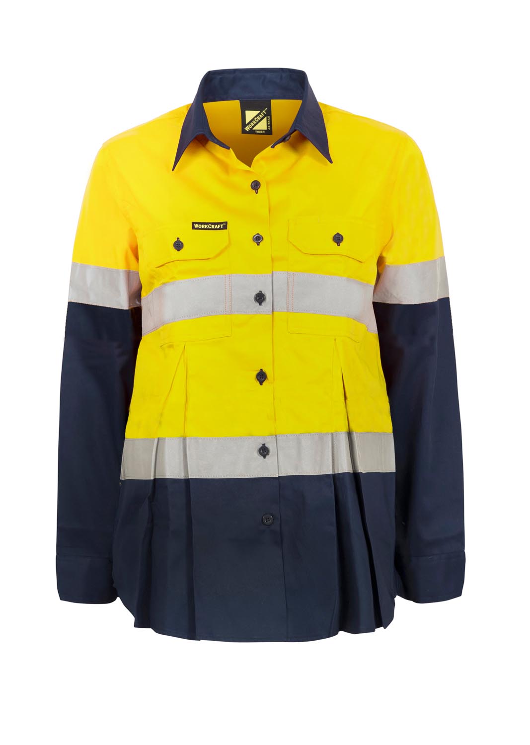 Hi-Vis 2 Tone Long Sleeve Cotton Drill Work Shirt