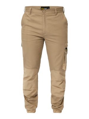 STRETCH CARGO PANTS WITH ELASTICISED HEM