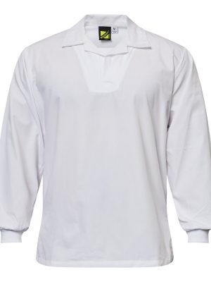 LONG SLEEVE FOOD INDUSTRY JACSHIRT WITH MODESTY NECK INSERT