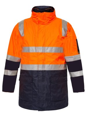 HI VIS 6 IN 1 TWO TONE REFLECTIVE JACKET WITH REMOVABLE SLEEVES