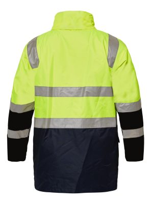 HI VIS 6 IN 1 TWO TONE REFLECTIVE JACKET WITH REMOVABLE SLEEVES